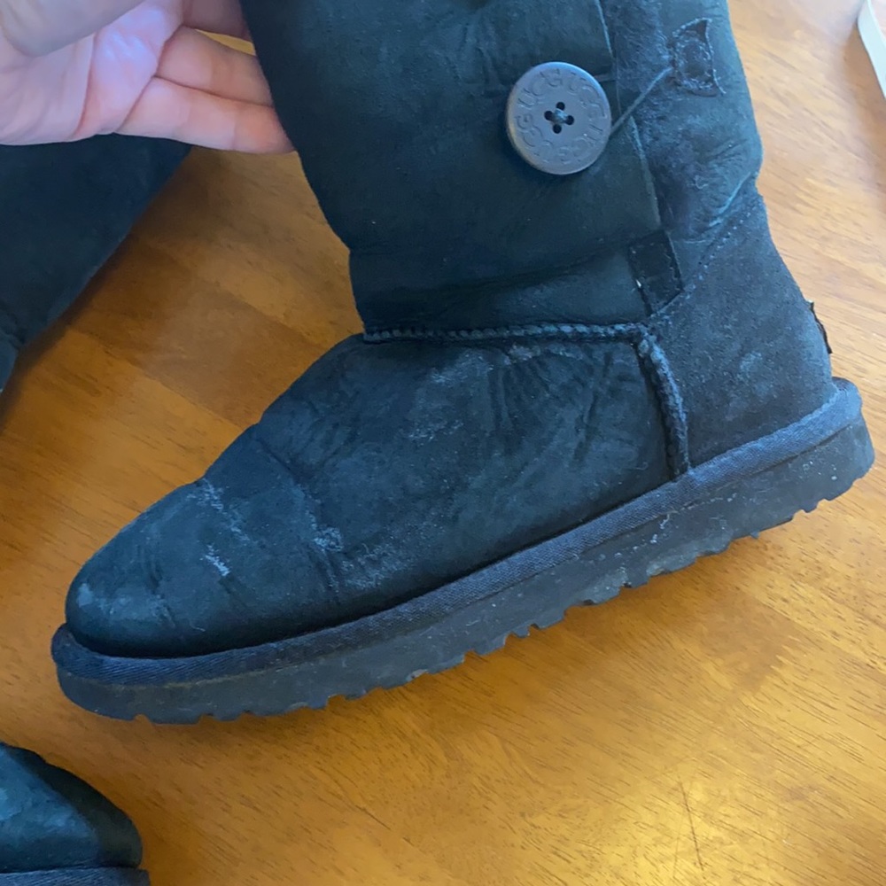 Ugg Tall Bailey Button Boot 6 Guc Black - image 4